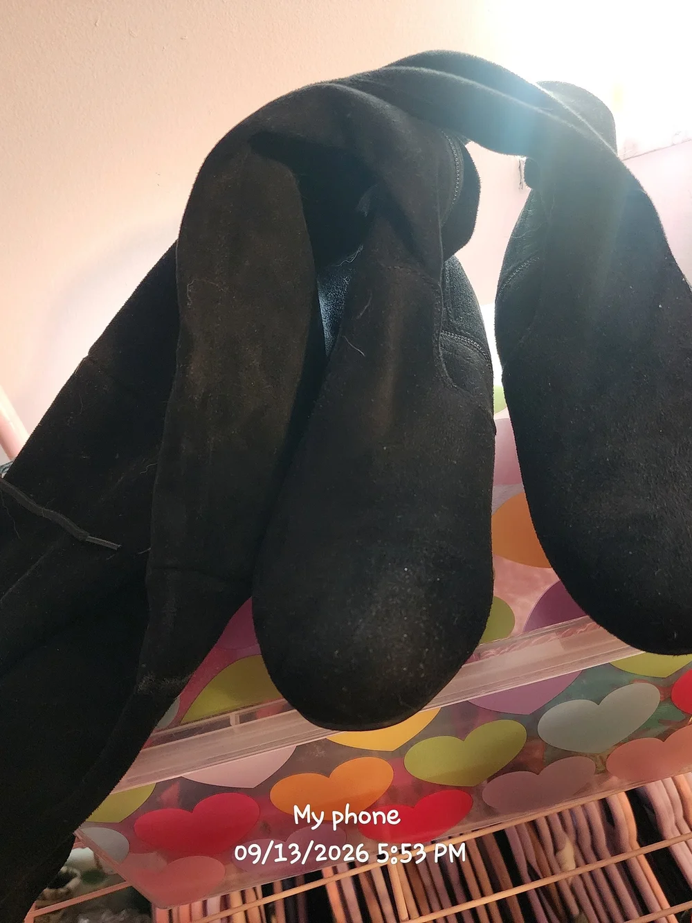 Black Over-the-Knee Stretch Suede Men's Jeans Boot